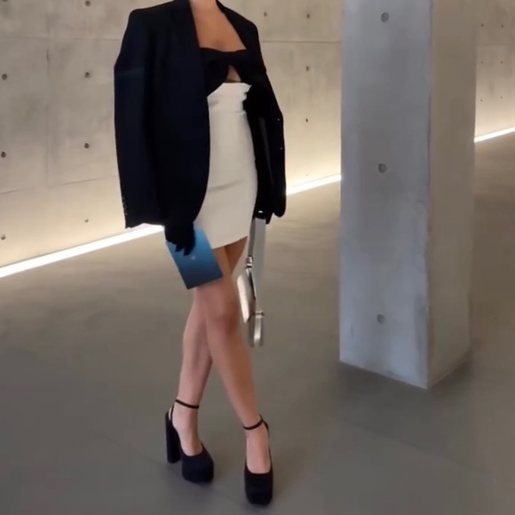 Zara chunky platform heels black satin - Picture 13 of 15